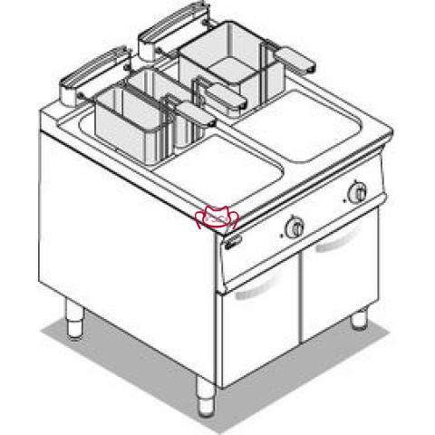 意大利特劳力TECNOINOX FR83FE9双缸电炸炉连柜座