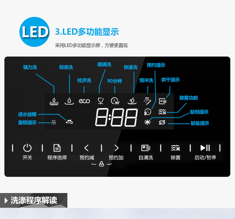 美的WQP8-3906A-CN洗碗机家用全自动小型台式嵌入式独立式智能