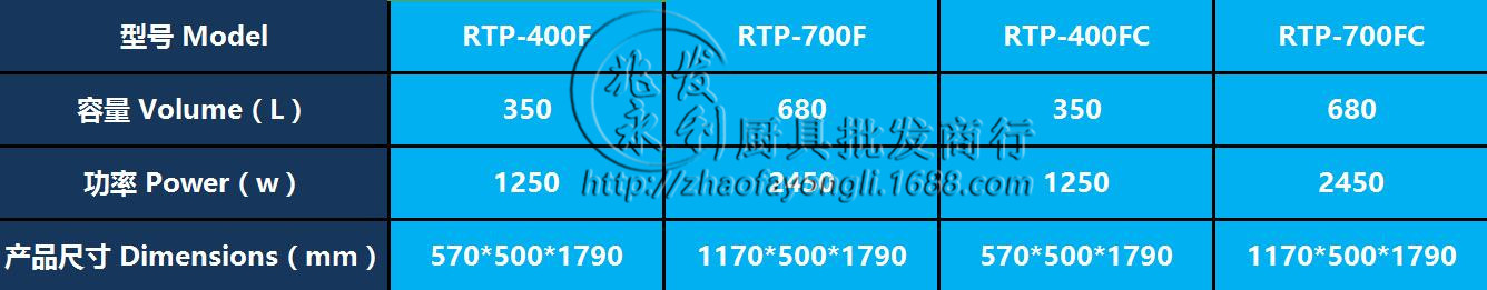 【豪华型热风循环】商用带推车消毒柜 RTP-400FC 筷子分餐盘