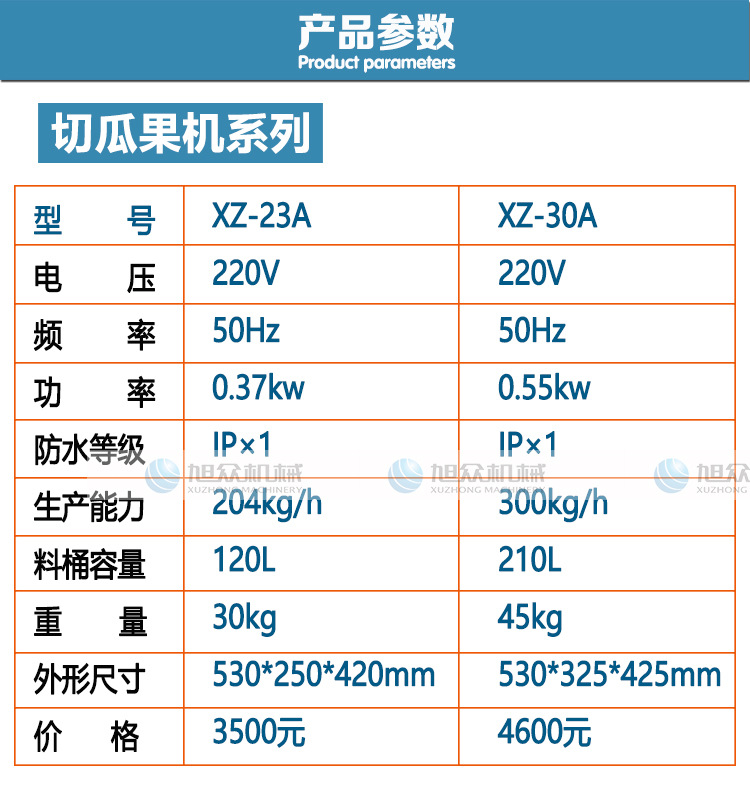 旭众切瓜果机商用 电动瓜果切丝切片切粒机旭众全自动切水果机器