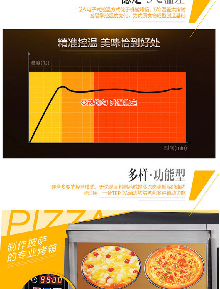 智能专业烤箱商用 烤炉双层面包大烘炉微电脑电烤箱二层披萨烤箱