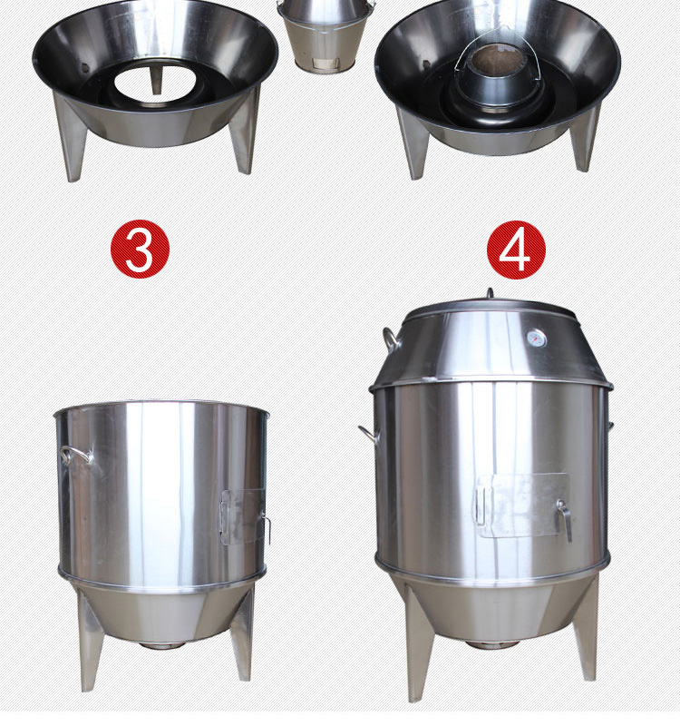 卓富商用1米双层保温加厚不锈钢100cm果木炭北京烤鸭炉机器吊烤炉
