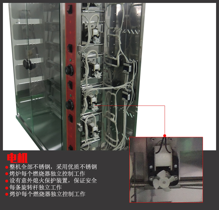 商用SEJ-3P自动旋转电热烧鸡炉烧烤炉 新款3棍烤乳鸽烤鸭电热烤炉