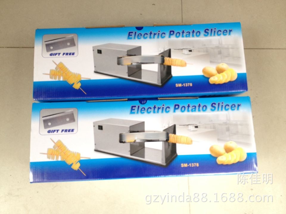 厂家直供 出口商用全自动电动薯塔机 不锈钢薯片机 龙卷风土豆机