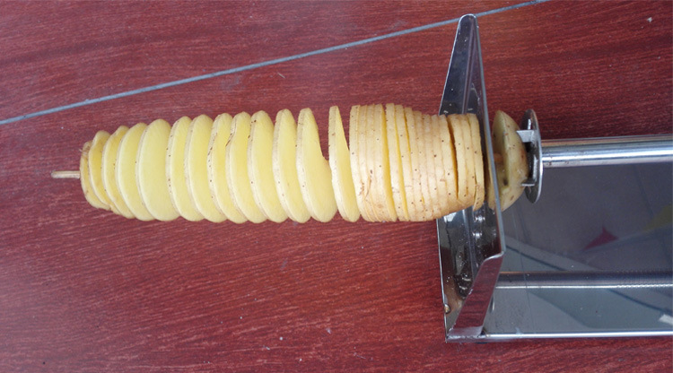 薯塔机土豆机 商用手动手摇不锈钢 龙卷风黄金薯片机 工厂外销