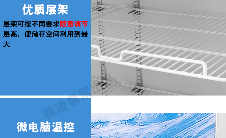 穗凌LG4-482M2F 展示冰柜商用双门立式风冷冷藏保鲜柜玻璃饮料柜