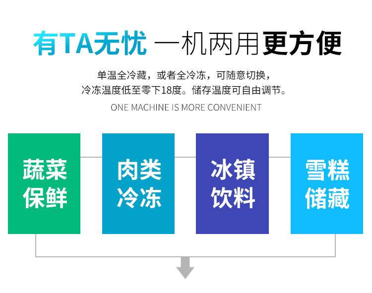 Aucma/澳柯玛 BC/BD-730卧式商用双门大容量冰柜单温冷冻冷藏冷柜