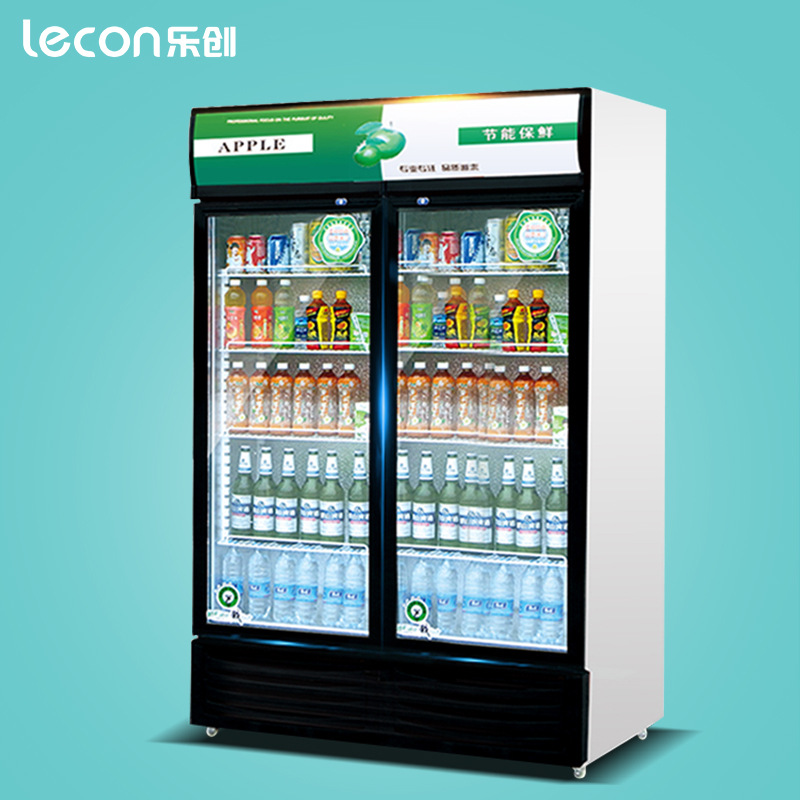 乐创展示柜冷藏立式冰柜 商用冰箱饮料饮品保鲜柜 双门冷藏展示柜