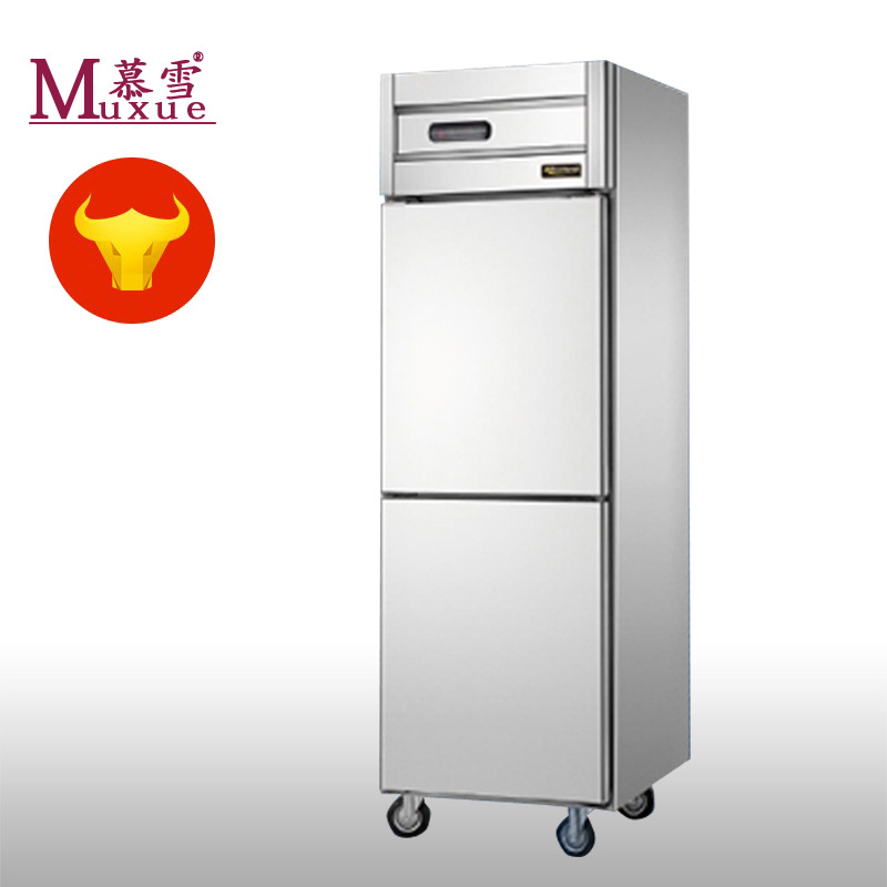 慕雪双门保鲜厨房柜冷藏立柜不锈钢冰箱冰柜商用饭店单温两门冷柜