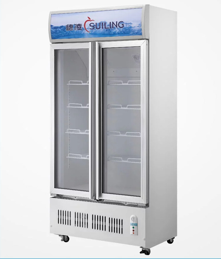 穗凌LG4-488M2F商用冰柜 立式展示柜 双门风冷 冷藏保鲜柜