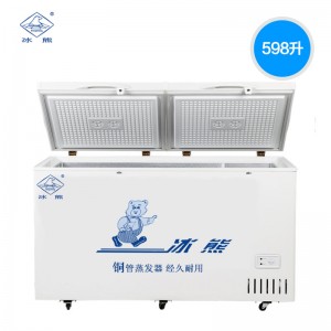 冰熊BC/BD-598双门卧式大冰柜/商用冷柜/单温冷冻冷藏柜/新品冷柜