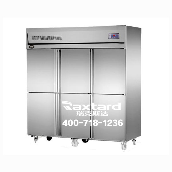 瑞克斯达六门不锈钢冷柜厨房设备保鲜冰柜立式商用冰箱冷藏冷冻柜