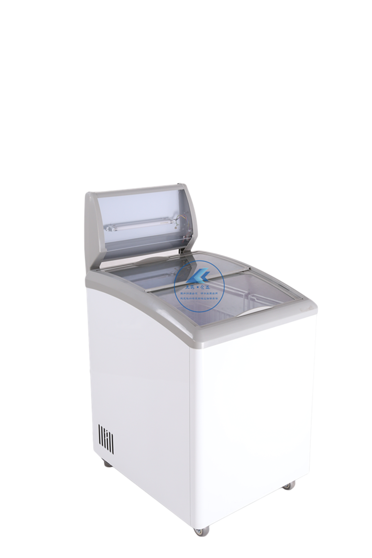 热销 LC-151D商用小冰柜 弧形玻璃门 卧式冷冻展示柜
