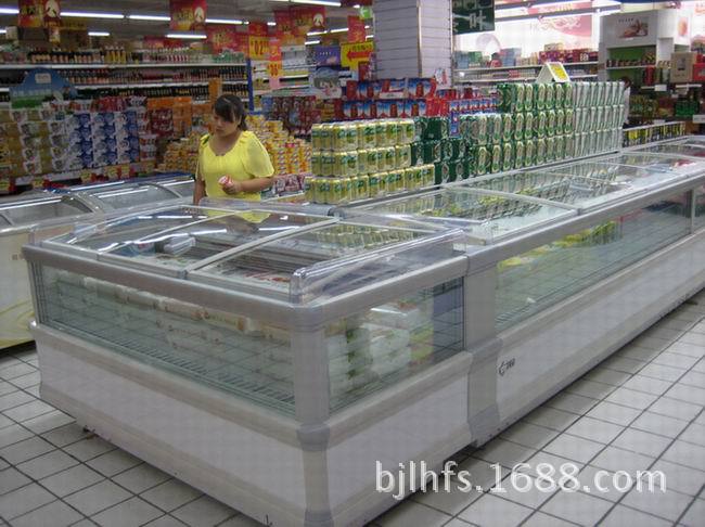 卧式岛柜 冷冻冰柜 低温柜 超市展示柜设备