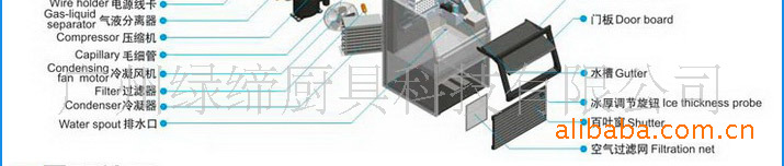 绿缔ZB-80B 商用制冰机 运行状况实时显示 冰厚可调 冰块更透明