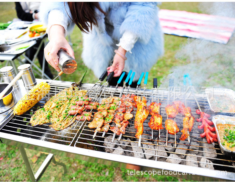 日式商用无烟可折叠蛤蜊木炭烧烤炉 韩式家用野餐便携香肠烧烤架