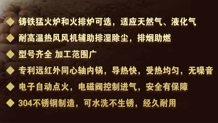 厂家直销大型商用不锈钢燃气炒货机 休闲食品炒货机 炒板栗机