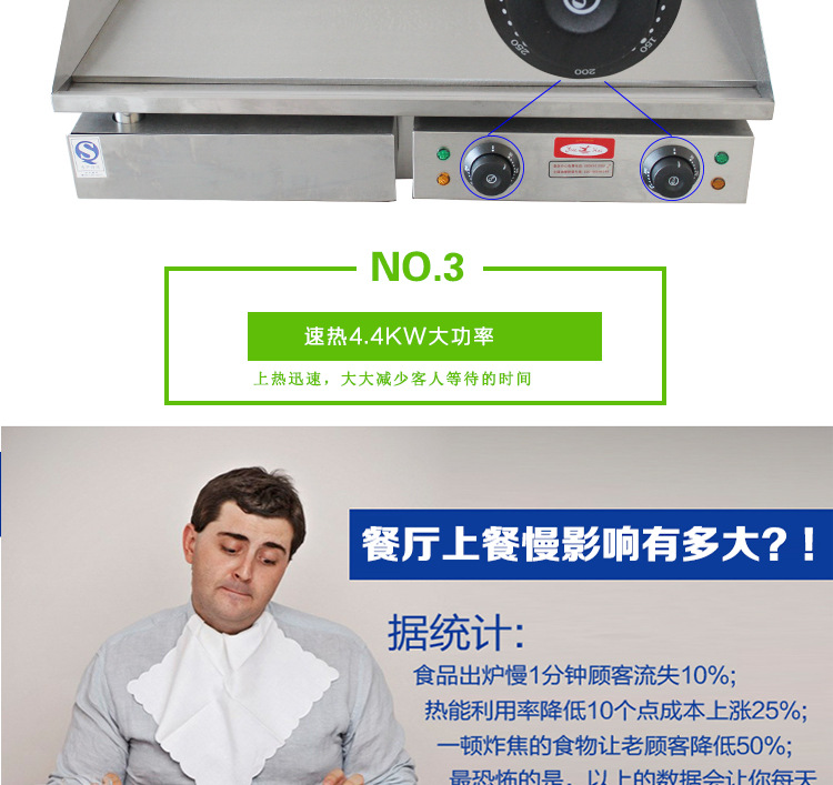 新粤海扒炉GH-820商用电扒炉手抓饼铜锣烧鱿鱼铁板烧烤设备