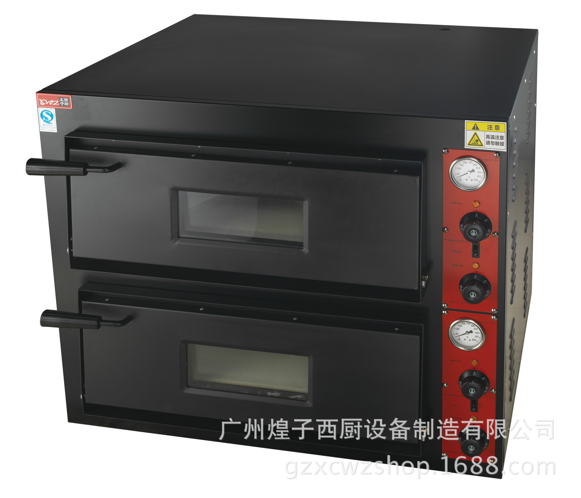 王子西厨PZ-02电热双层烤披萨炉 商用比萨烘炉 陶瓷板烤箱