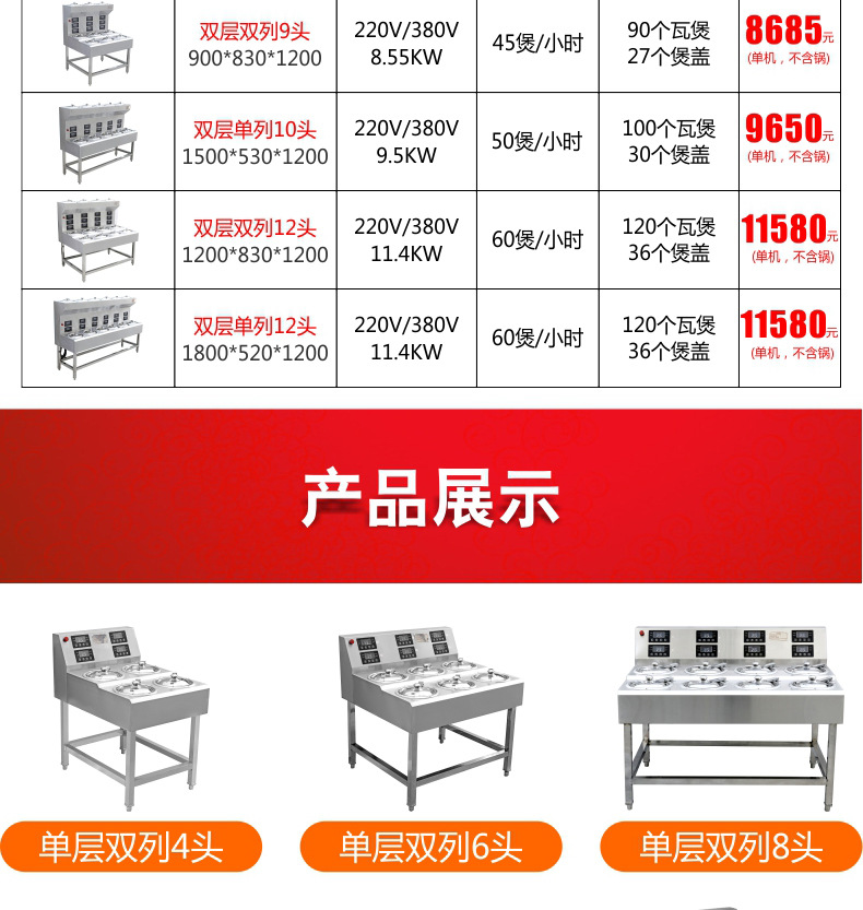 睿美 商用煲仔饭机全自动智能煲仔炉 锡纸专用砂锅