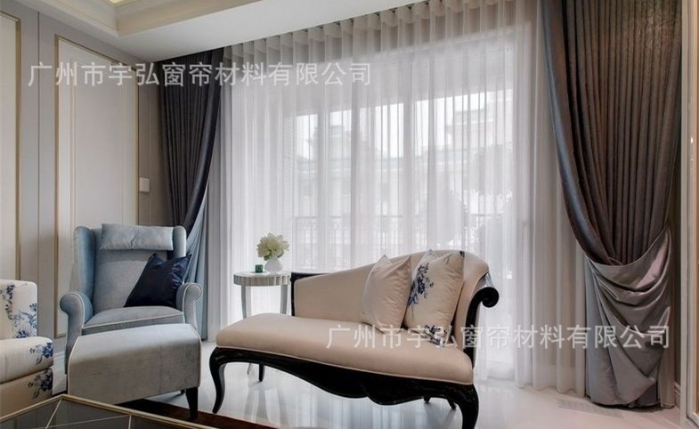 卧室智能电动窗帘防紫外线 酒店客房静音电动开合帘|厂家定制成品