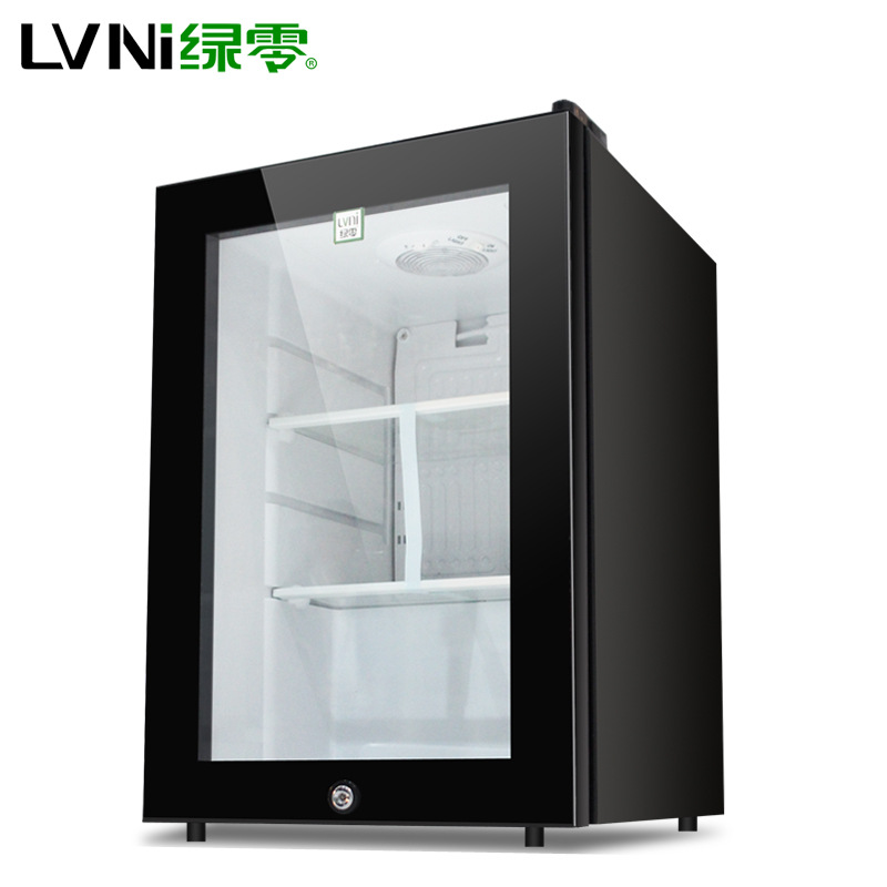 LVNI绿零62L黑色玻璃门酒店客房小冰箱 家用冷藏冷藏柜出口批发