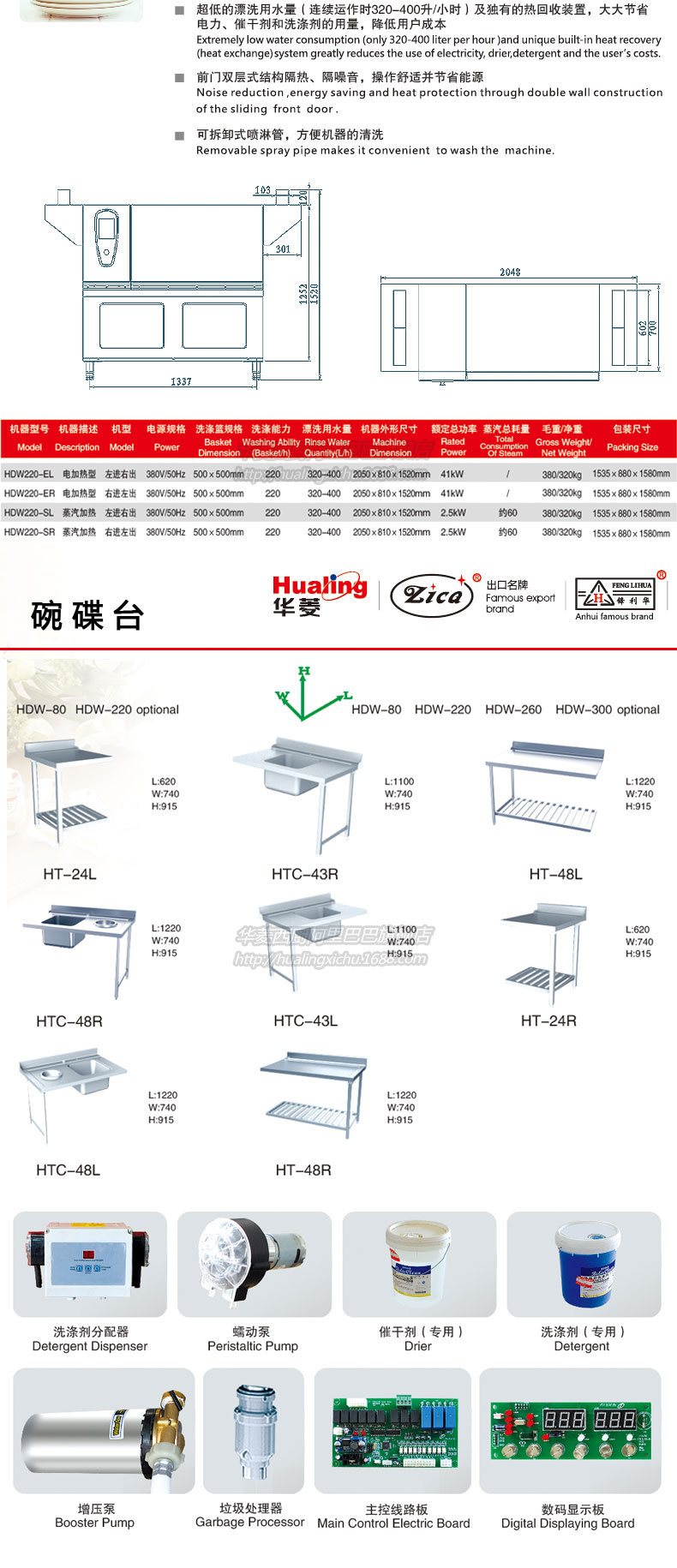 供应华菱HDW-300商用篮传式洗碗机商用消毒全国联保 300篮/小时