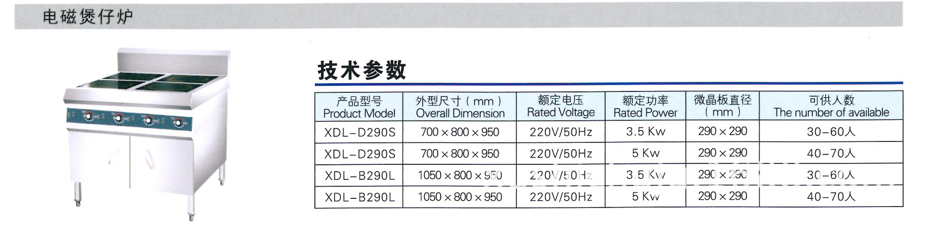 【电磁煲仔炉】四头商用电磁煲仔炉 商用电磁炉