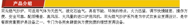 燃气双头双尾炒炉燃气炉灶双眼炒炉酒店厨具设备 双炒双温灶