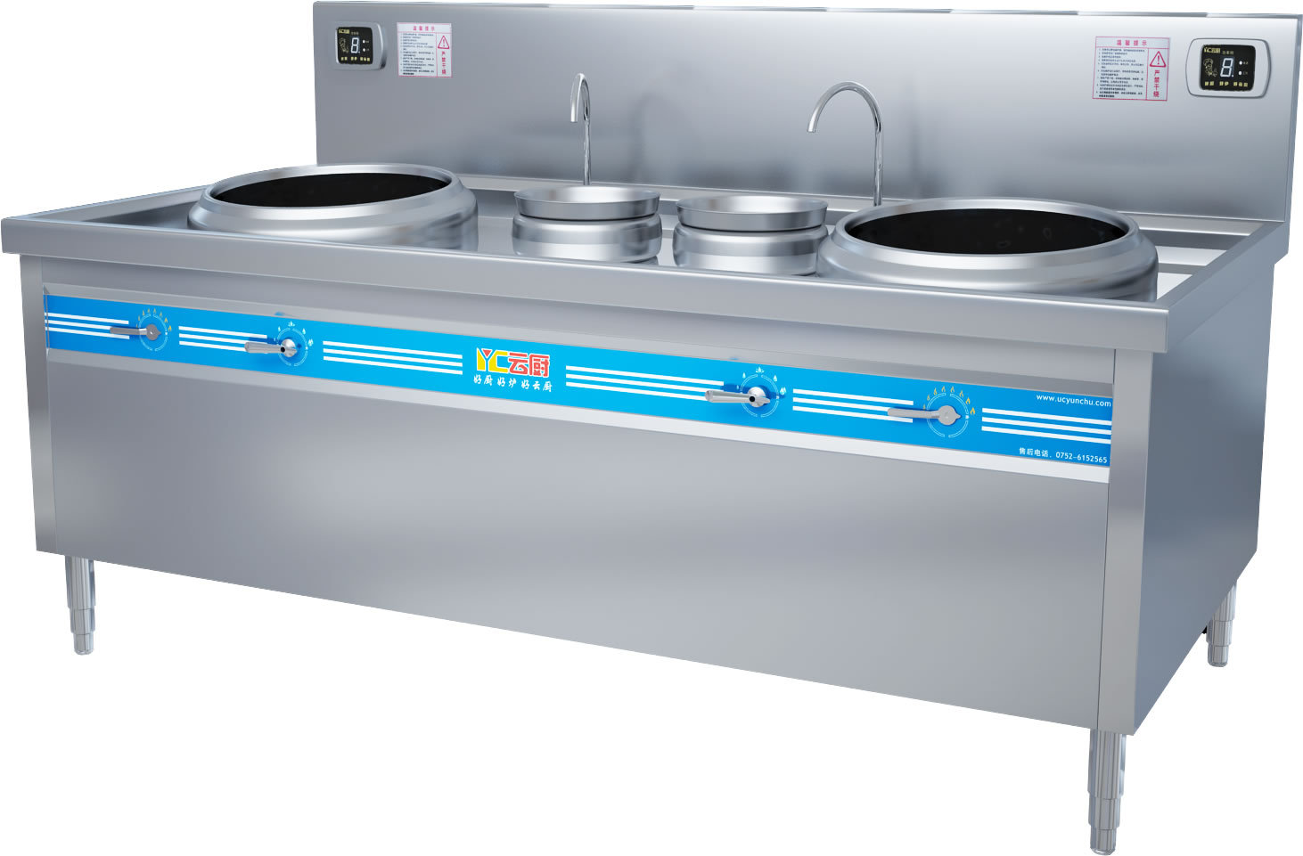 大功率商用电磁炉 双头双尾电磁小炒炉 30KW 餐厅厨房设备可定制
