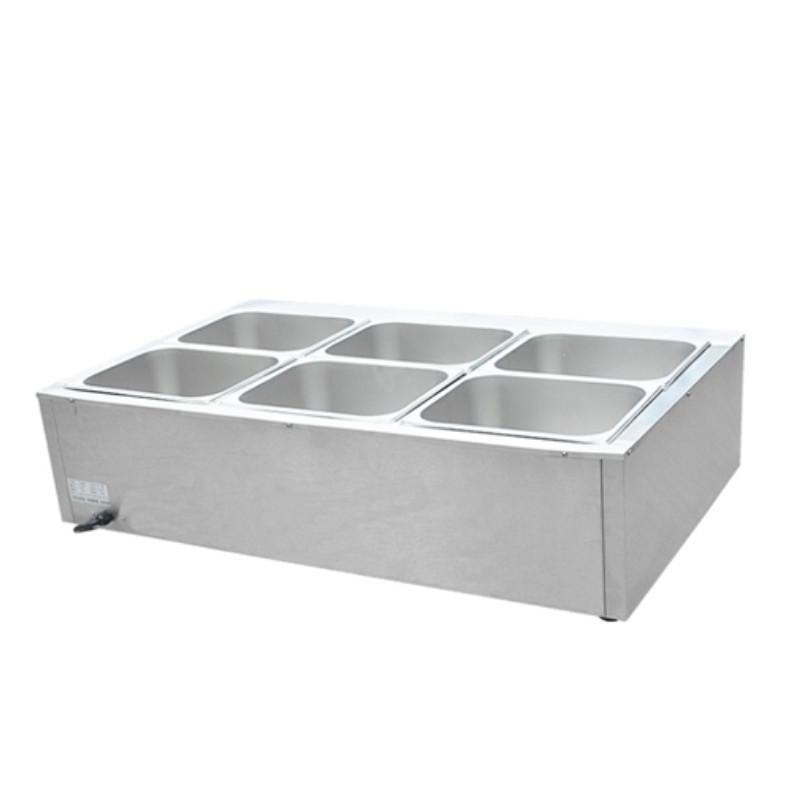 杰亿FY-1080电热汤池6盆汤池商用不锈钢保温汤池汁箱食物暖汤池