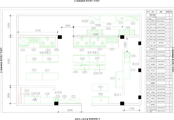 企事业单位厨房设计CAD图